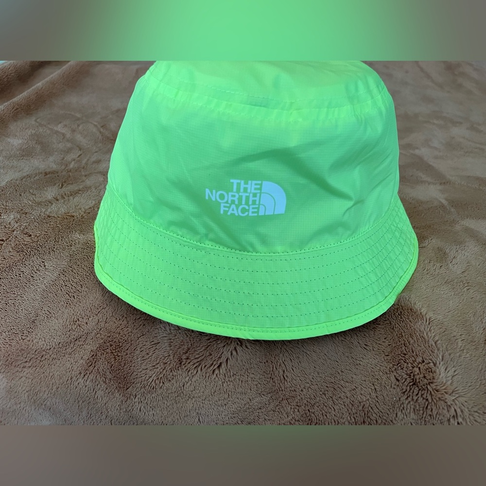 North face bucket hat, neon green, and black, reversible bucket hat